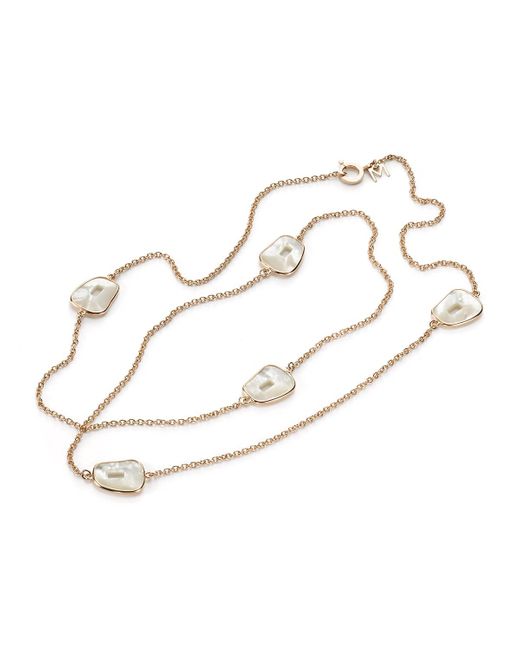 Mattioli White Puzzle 18k Rose Gold Long 5-mother-of-pearl Necklace