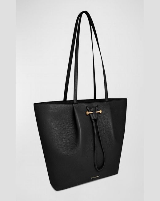 Strathberry Black Osette Leather Shopper Tote Bag