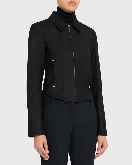 TONYWACK Black Wool Zip Jacket