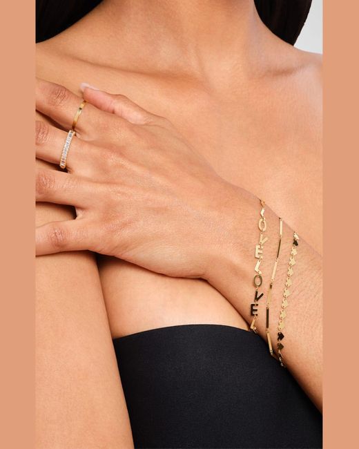 Lana Jewelry White 14k Gold Laser Heart Chain Bracelet
