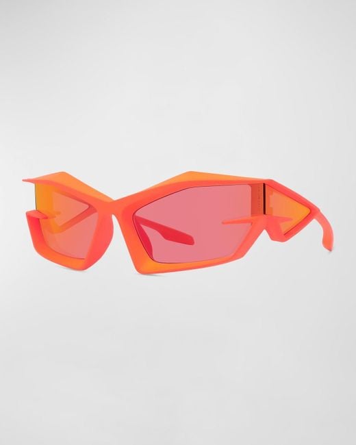 Givenchy Orange Giv Cut Nylon Wrap Sunglasses for men