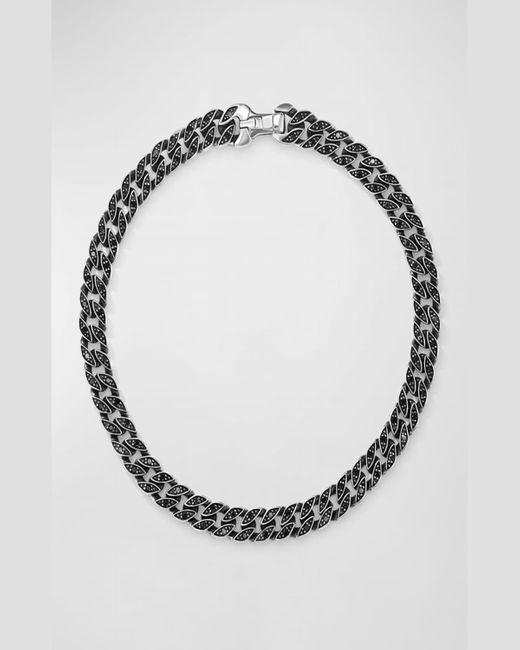 David Yurman White Curb Chain Bracelet With Diamonds In Silver, 6mm for men