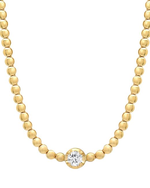 Jennifer Meyer Metallic Yellow Gold Illusion-set Diamond Mini Bezel Tennis Necklace