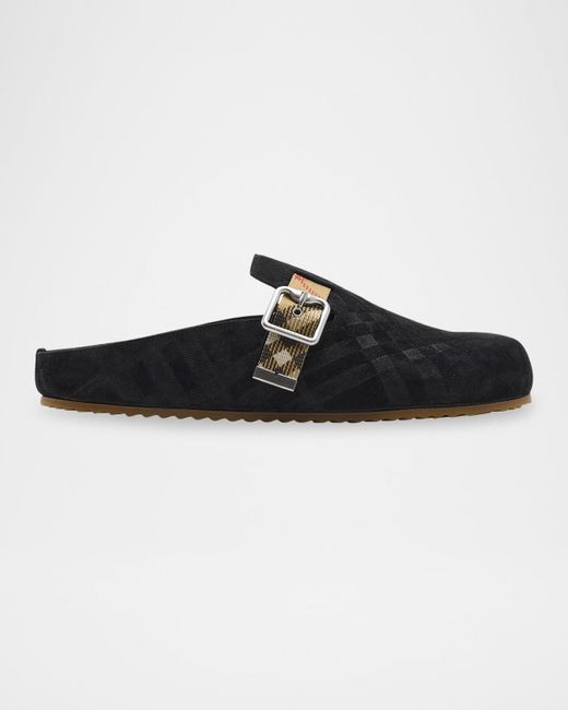 Urchin Clogs in Suede with Check Pattern