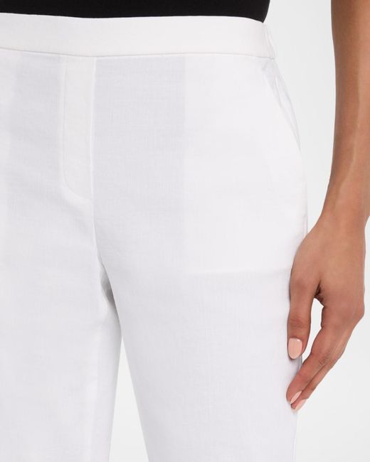 Theory White Treeca Cropped Slim Pull-On Pants