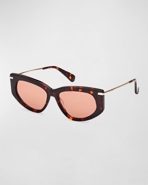 Max Mara Pink Beth Acetate & Metal Cat-Eye Sunglasses