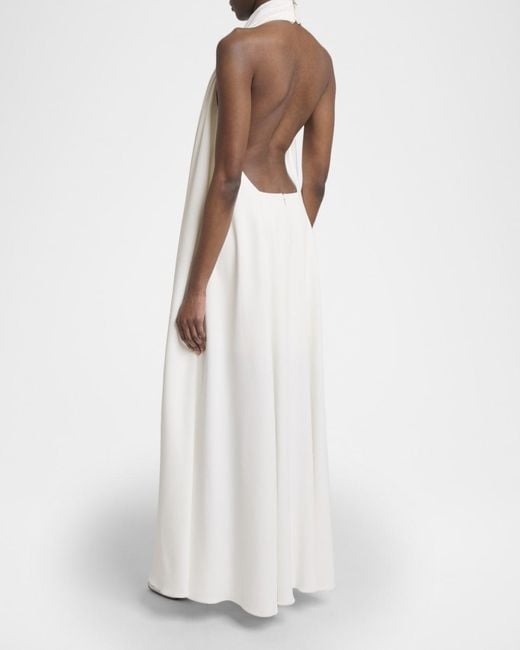 Givenchy White Draped Crepe Gown