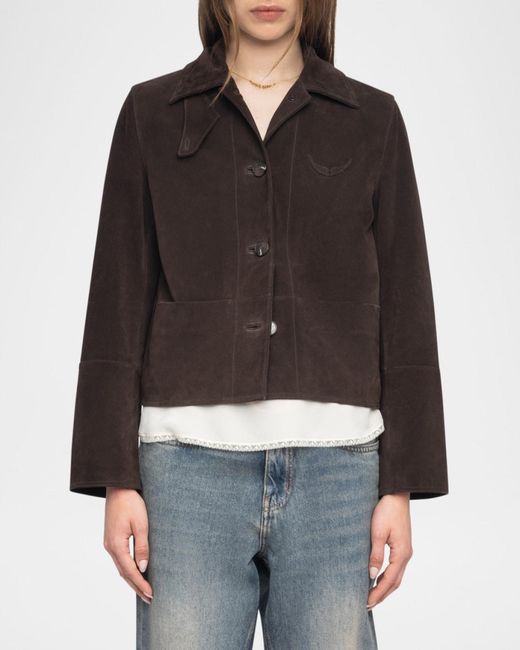Zadig & Voltaire Black Lessa Suede Jacket