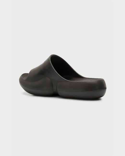 Versace Black Logo-print Open-toe Slides for men