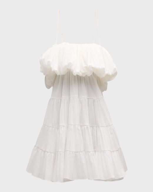 Acler White Dellwood Tiered Mini Dress