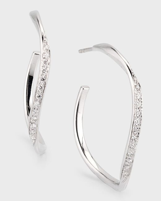 Marco Bicego 18k White Gold Marrakech Hoop Earrings With Diamonds