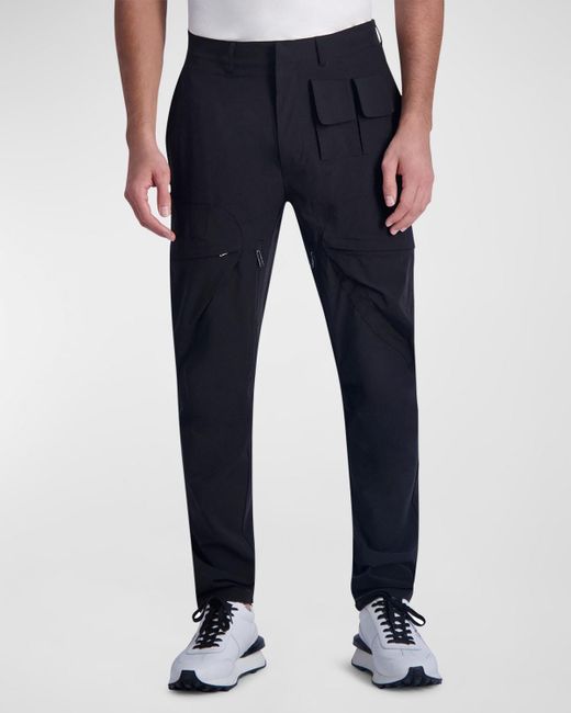 Karl Lagerfeld Blue Stretch Nylon Cargo Pants for men