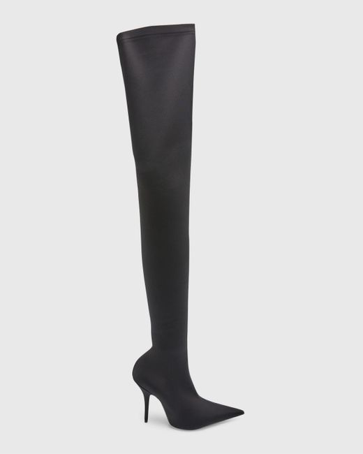 Balenciaga Black Knife Stretch Over-the-knee Stiletto Boots