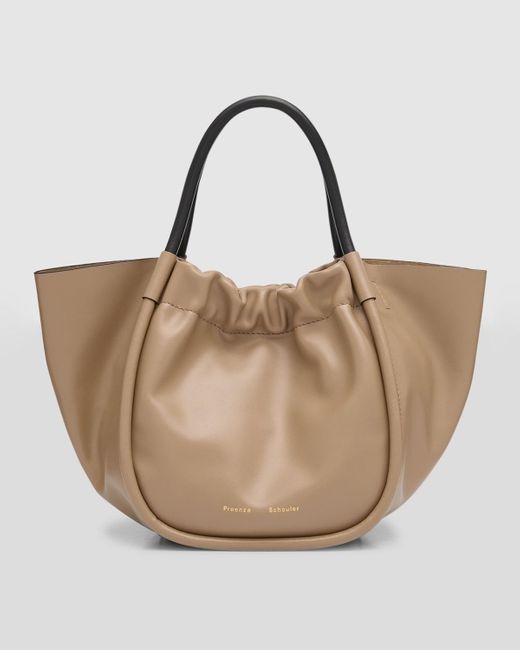Proenza Schouler Natural Small Ruched Leather Tote Bag