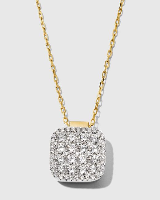 Frederic Sage White Large Firenze Ii Diamond Cushion Pendant Necklace