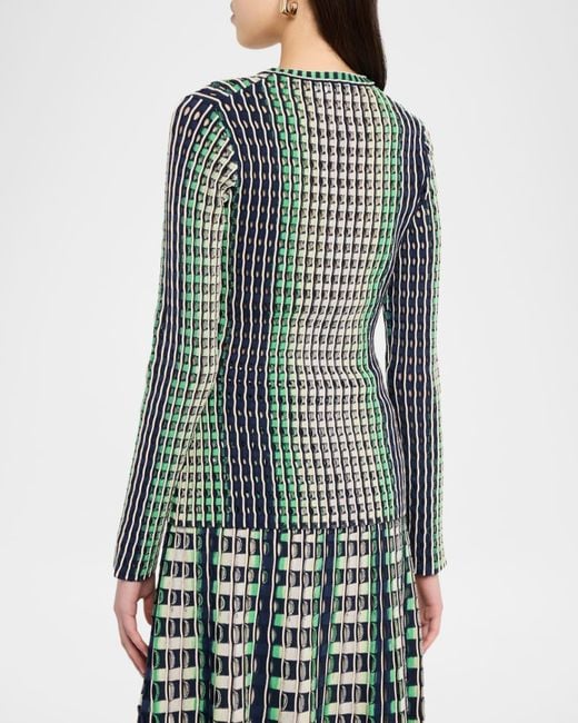 Jonathan Simkhai Green Mabel Openwork Cardigan