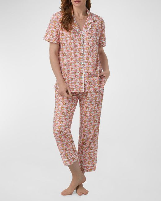 Bedhead Pink X Liberty Of London Fabrics Cropped Pajama Set