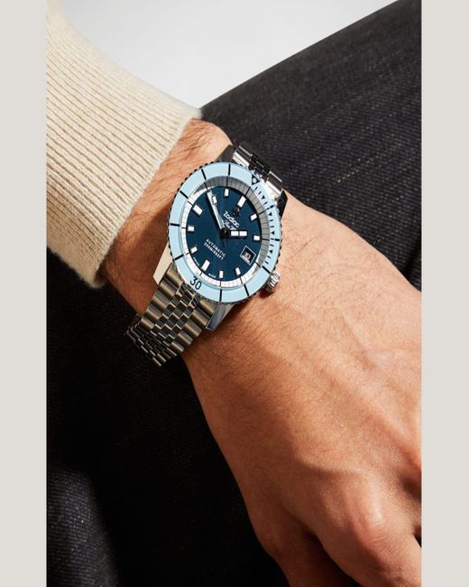 Zodiac Blue Super Sea Wolf 53 Compression Bracelet Watch for men