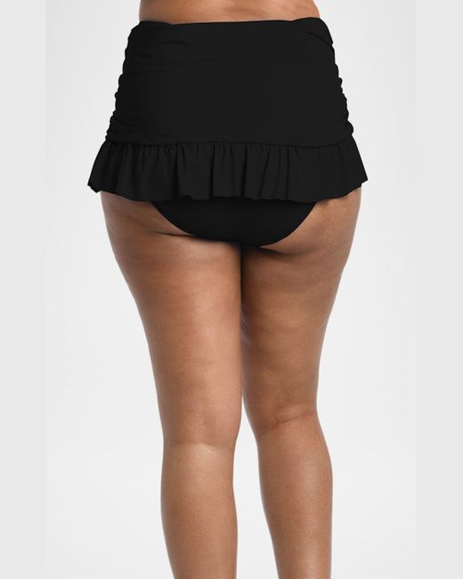 Black ruffle swim skirt hot sale