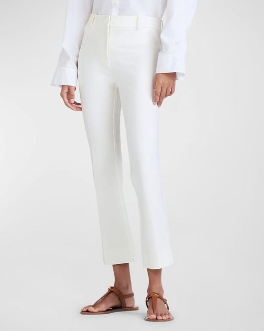 10 Crosby Derek Lam White Stretch-Cotton Cropped Flare Trousers