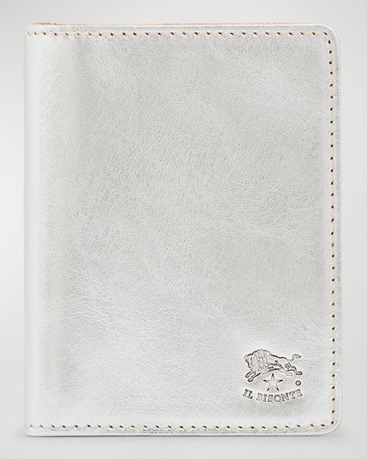 Il Bisonte White Classic Bifold Leather Card Case