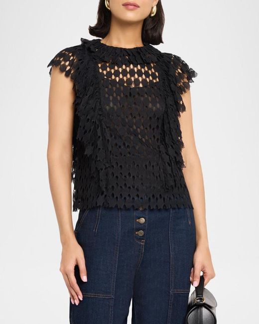 Ulla Johnson Black Daevy Lace Top