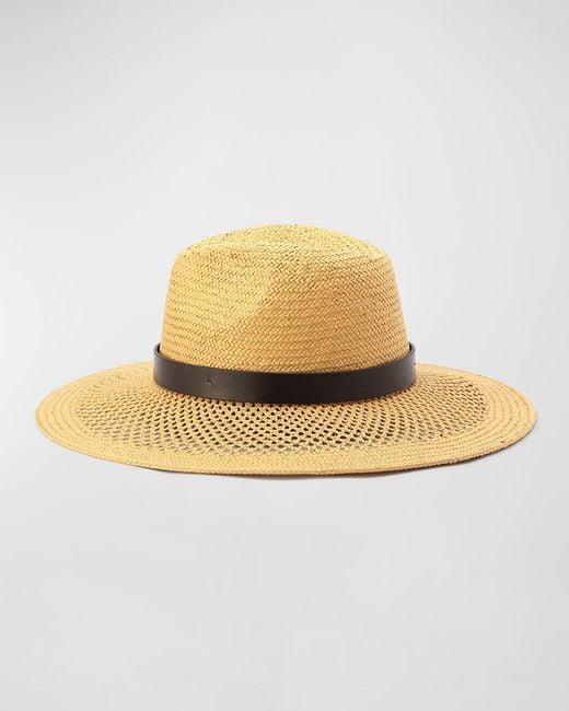 Michael Kors Metallic Open Weave Straw Fedora