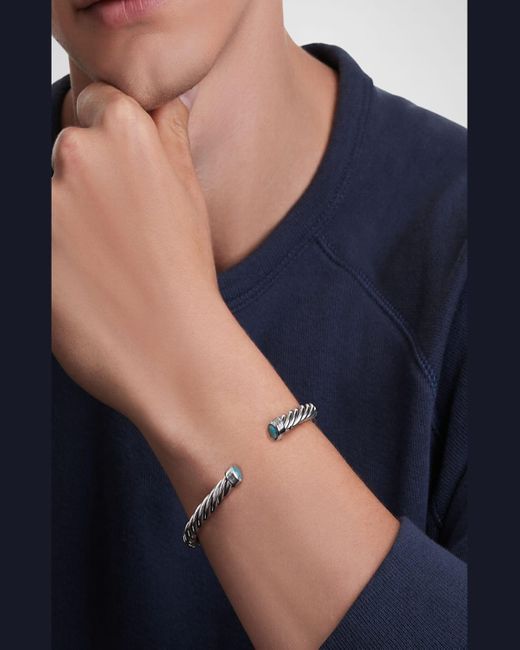 David Yurman Metallic Cable Cuff Bracelet In Silver, 6mm for men