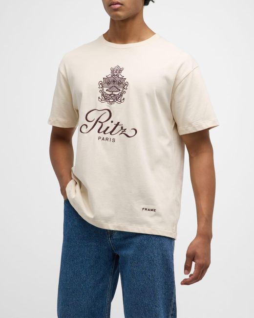 FRAME x Ritz Paris Blue Bordeaux Crest T-shirt for men