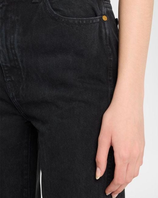 Khaite Blue Danielle Enameled Button Jeans