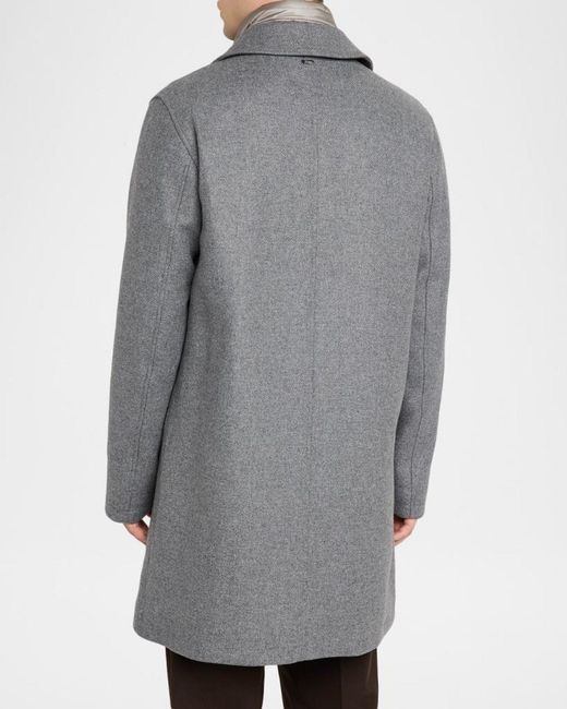 Herno Gray Apos;S Wool Car Coat With Bib for men