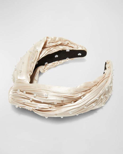 Lele Sadoughi Natural Gretta Pearly Plisse Headband