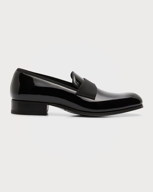Tom Ford Black Edgar Patent Leather Loafers for men
