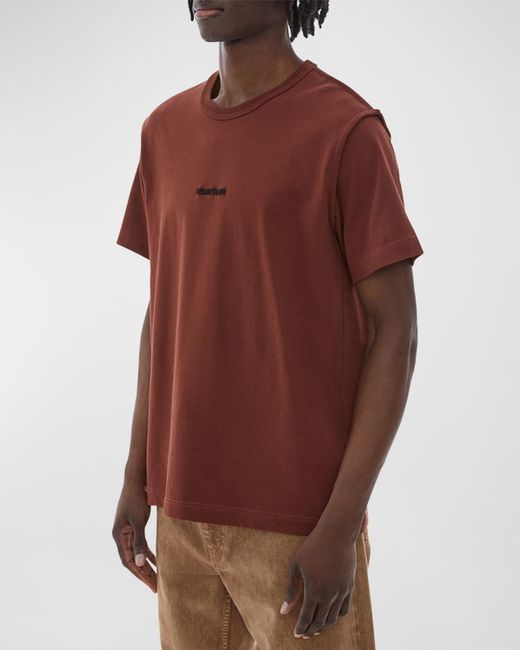 Helmut Lang Red Inside-Out Logo T-Shirt for men