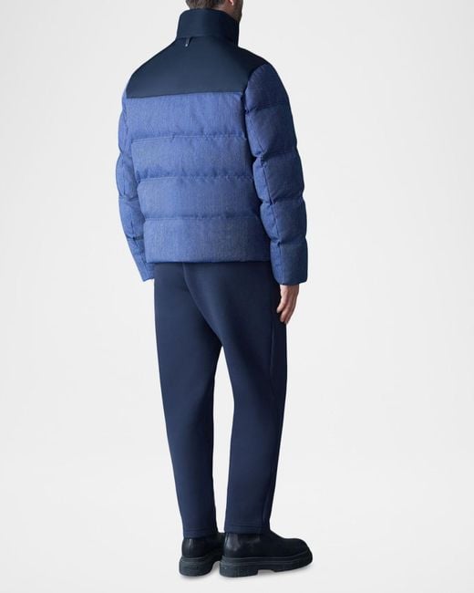Mackage Blue Apos;S Everett Technical Denim Puffer Jacket for men