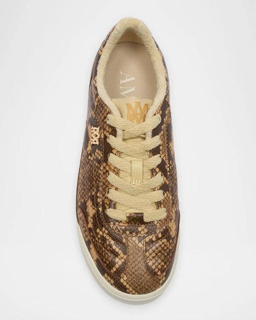 Amiri Natural Python-Embossed Leather Low-Top Sneakers