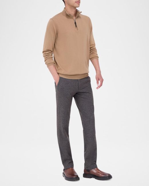 Bugatchi Brown Apos;S Wool Quarter-Zip Sweater for men