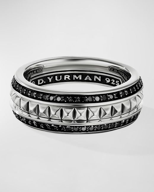 David Yurman Metallic 6mm Pyramid & Diamond Pave Band Ring for men