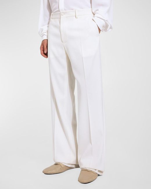 Dolce & Gabbana White Double-Face Wool Pants for men