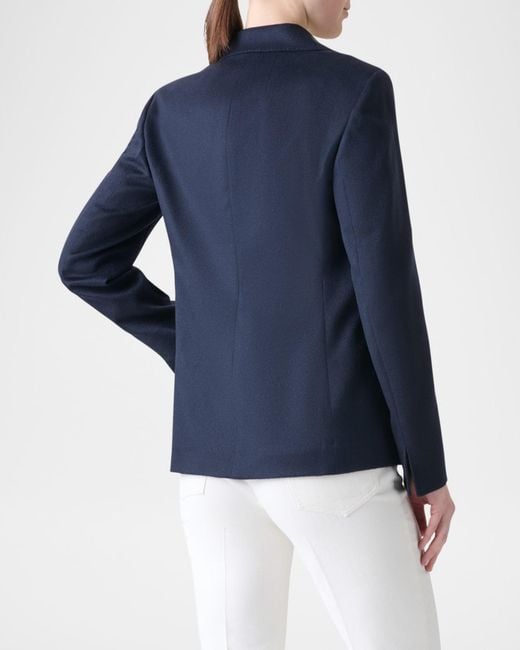 Akris Blue Single-Breasted Cashmere Jacket