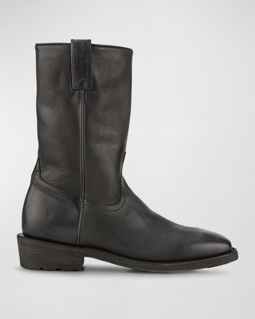 Frye Black Leather Western Boots for men