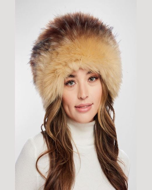 Fabulous Furs Brown Faux Fur Cossack Hat