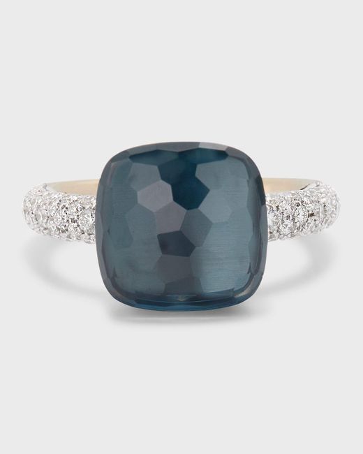 Pomellato Blue Nudo 18K Rose Gemstone And Diamond Ring