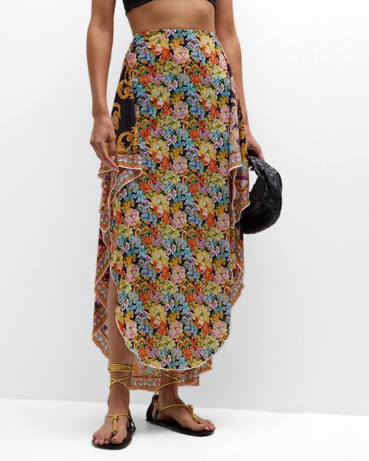 Camilla Multicolor Sundowners In Sicily Layered Long Sarong Coverup