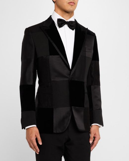 Brioni Black Apos;S Virgilio Patchwork Dinner Jacket for men