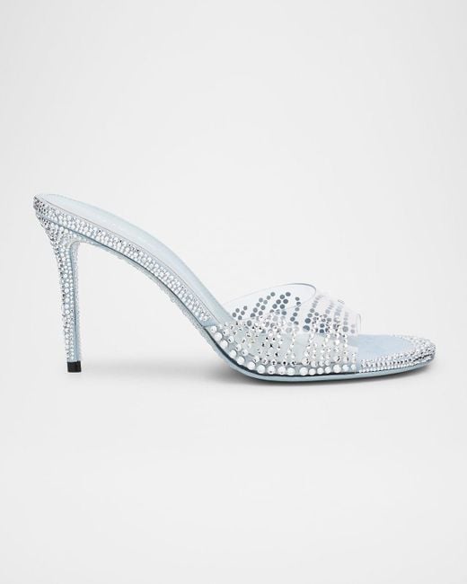 Mach & Mach White Crystal Flame Mules