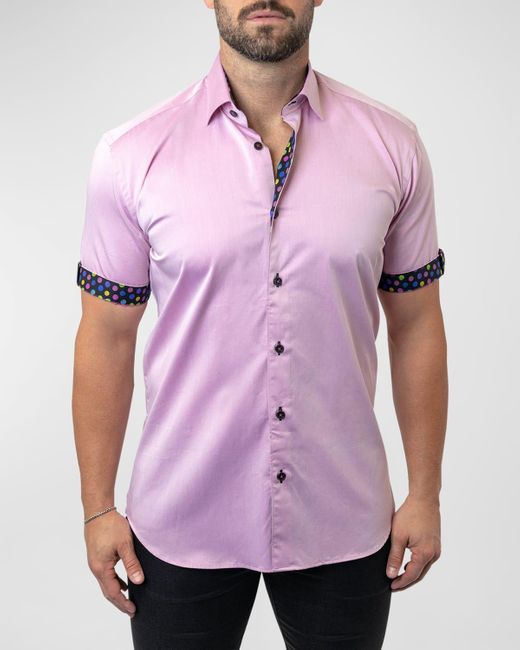 Maceoo Purple Galileo Fleur Sport Shirt for men