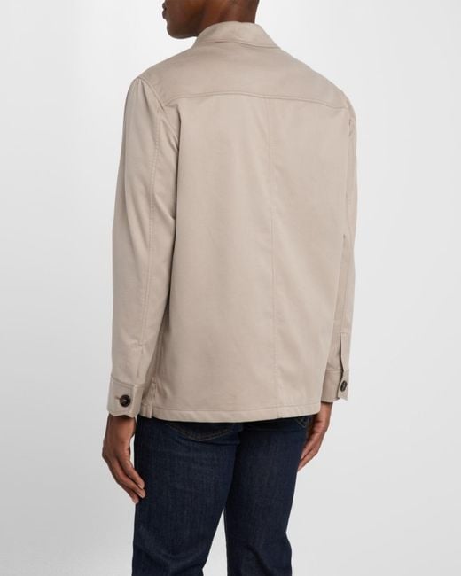 Brioni Natural Apos;S Cotton And Wool Work Jacket for men
