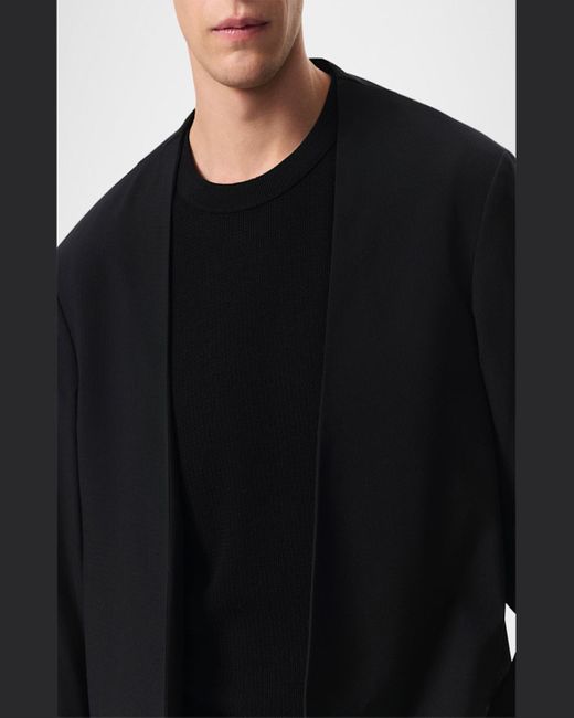 Rag & Bone Black Collarless Ripstop Wool Blazer for men