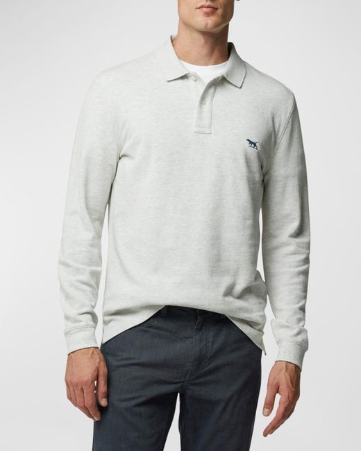 Rodd & Gunn Gray Long-Sleeve Pique Polo Shirt for men